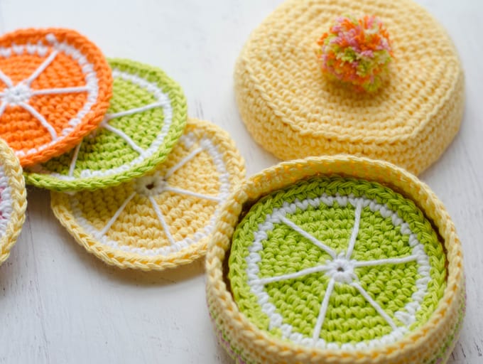 Crochet Coaster Box with Lid Crochet 365 Knit Too