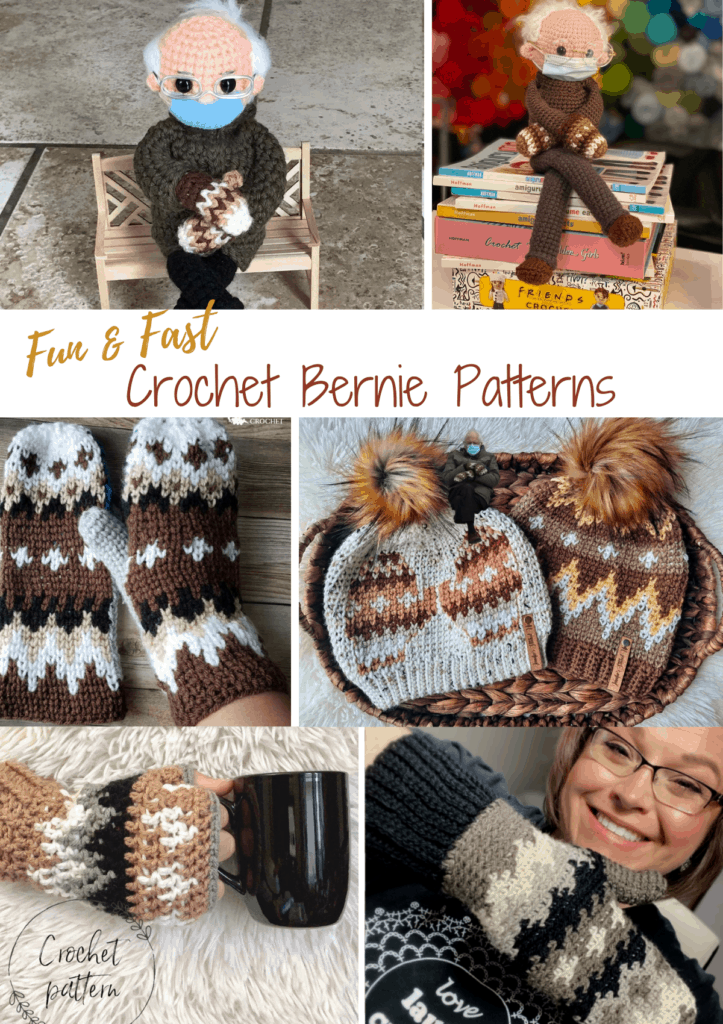 bernie sanders mittens doll crochet pattern