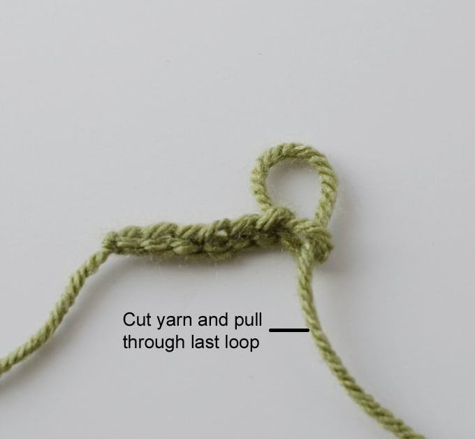 Green crochet chain