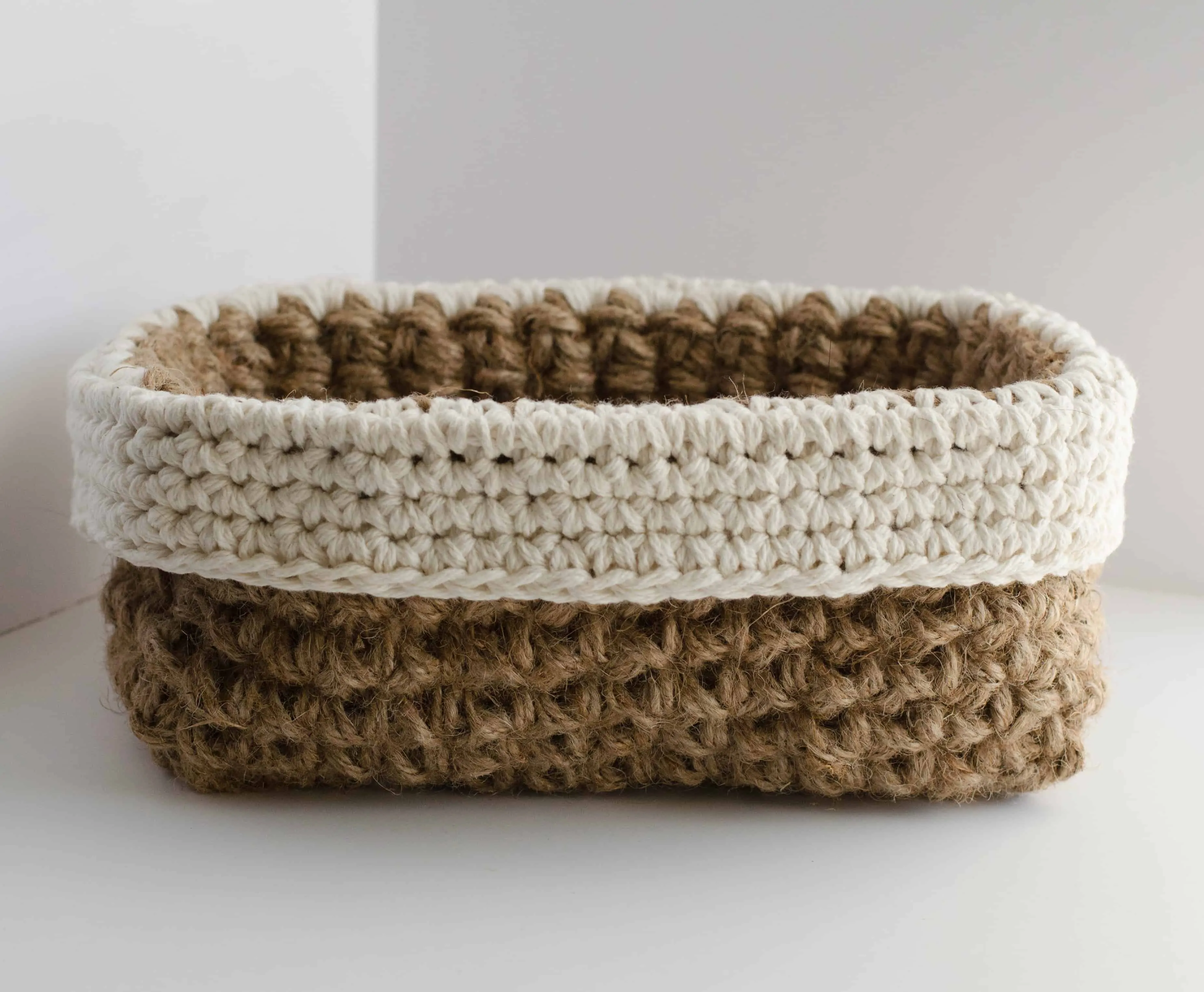 Crochet Jute Basket Pattern
