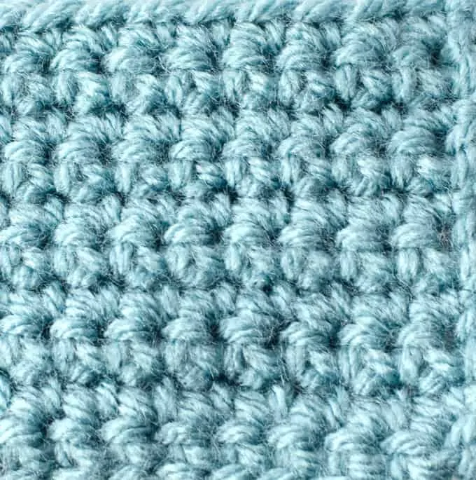 blue single crochet sample