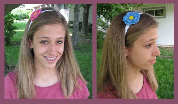 Changeable Crochet Flower Headband