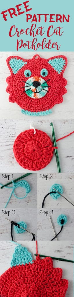 Crochet cat potholder pattern