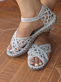 Cream crochet sandals