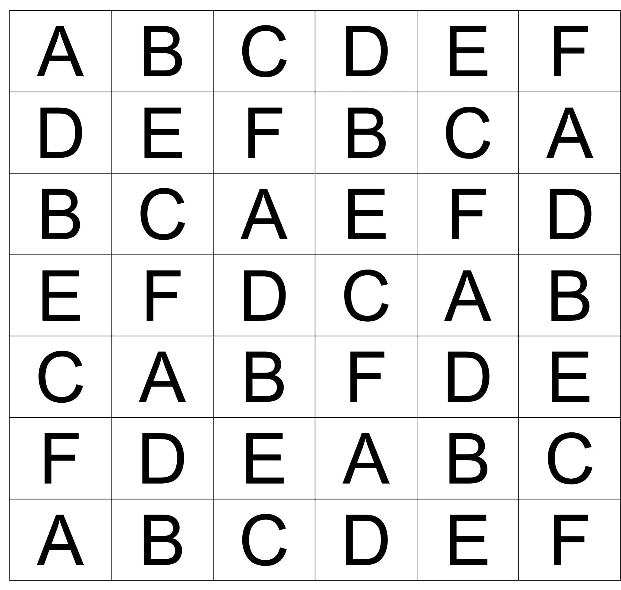 Block layout chart for afghan