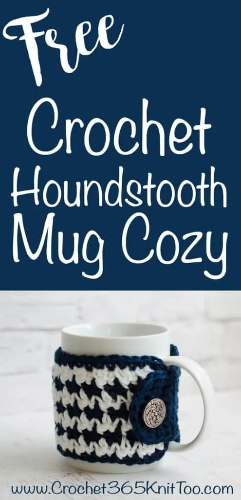 Crochet Houndstooth Mug Cozy