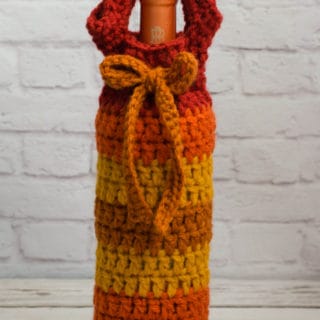 Fall crochet wine cozy