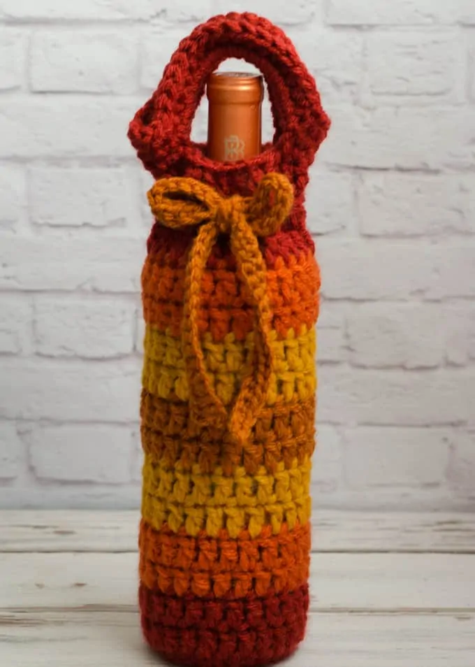 Fall Crochet Wine Cozy