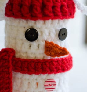 Crochet Snowman Wine Cozy Pattern