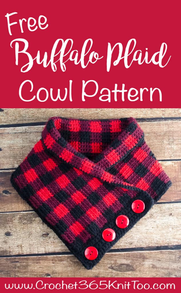 Crochet Buffalo Plaid Cowl