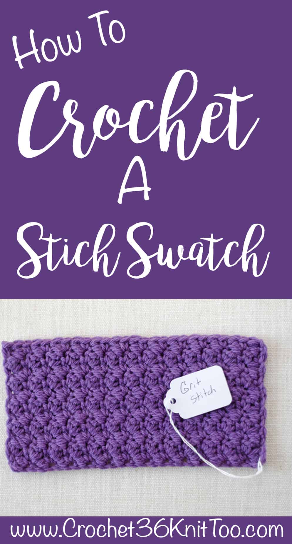 How to crochet a stitch swatch
