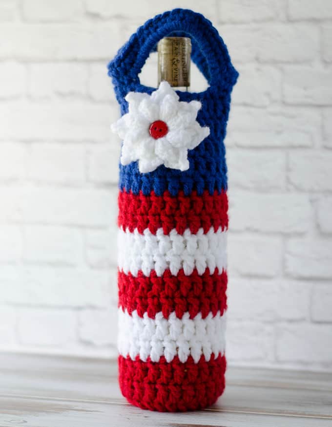 Download Crochet Flag Wine Cozy - Crochet 365 Knit Too