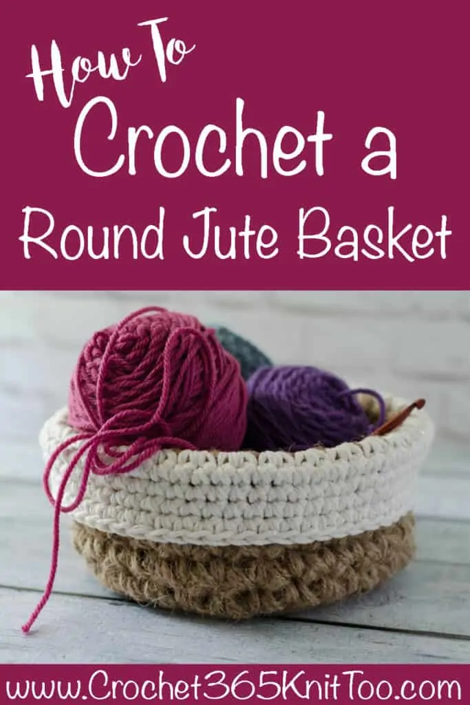 crochet round jute basket