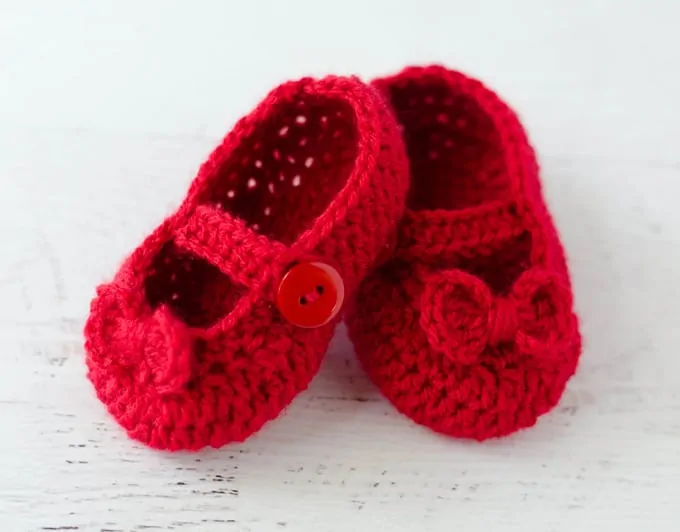 Mary Jane Crochet Baby Booties