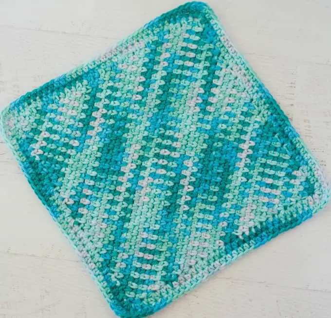 blue crocheted dishcloth