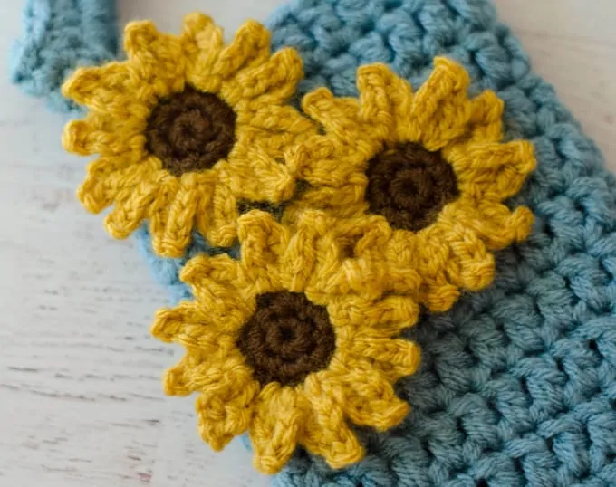 Crochet Sunflower Wine Cozy Pattern