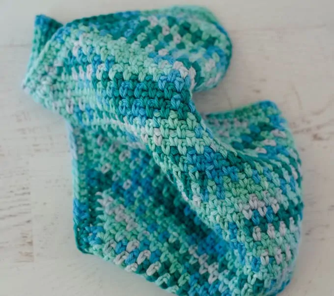 Blue Seed Stitch Dish Cloth