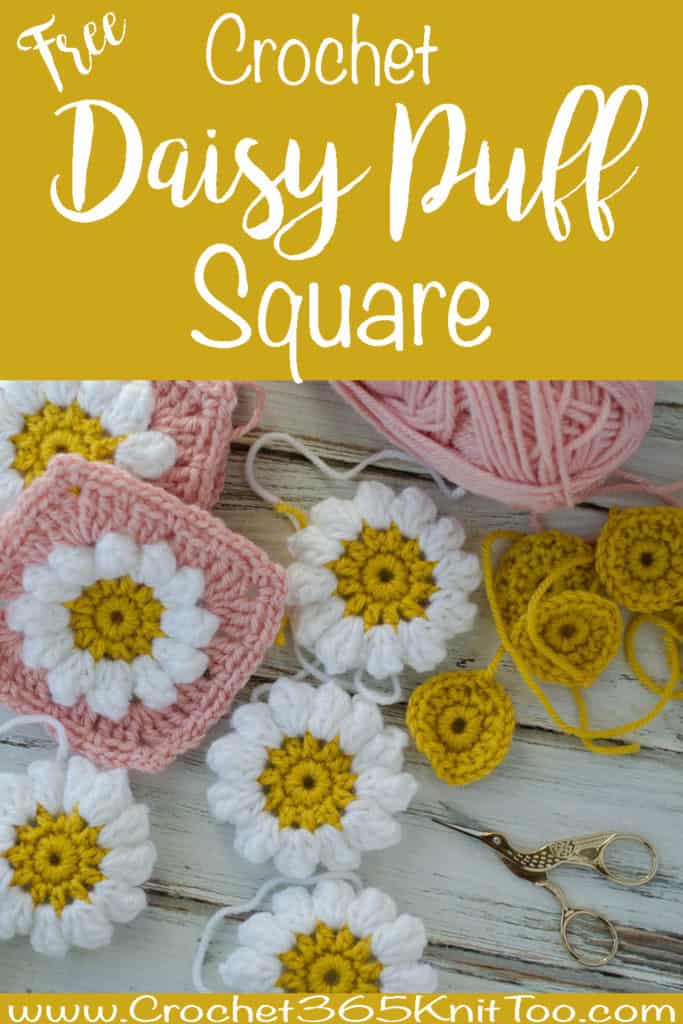 Crochet Puff Daisy Square