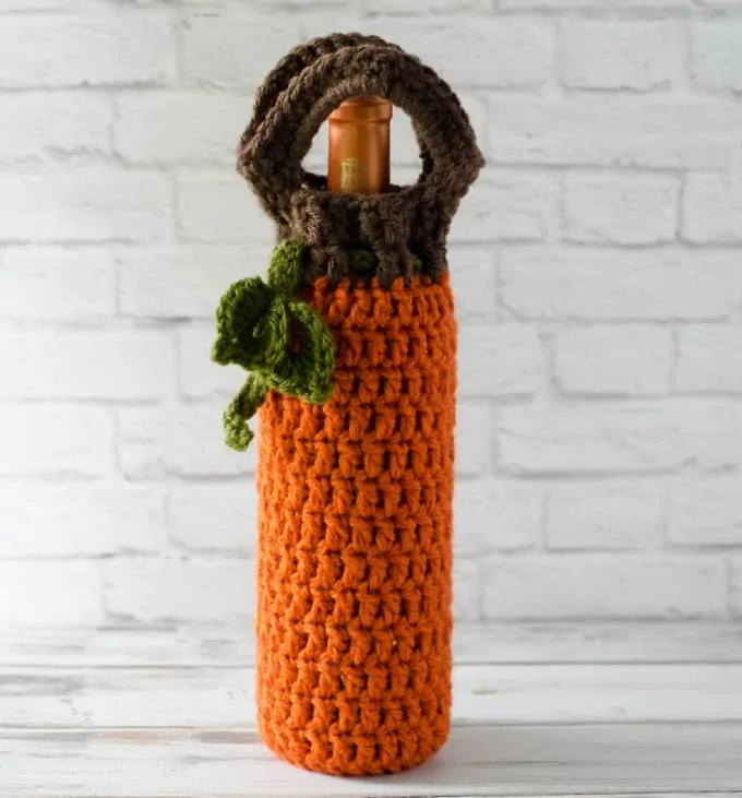 Crochet Pumpkin Wine Cozy