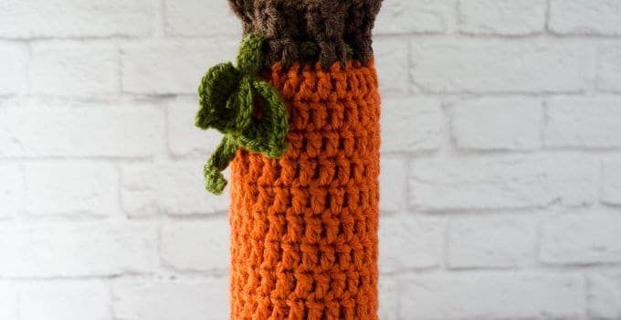 Crochet Pumpkin Wine Cozy