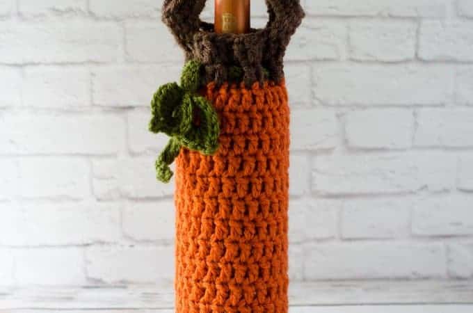 Crochet Pumpkin Wine Cozy