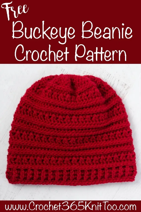 Graphic of Buckeye Beanie Crochet Hat Pattern