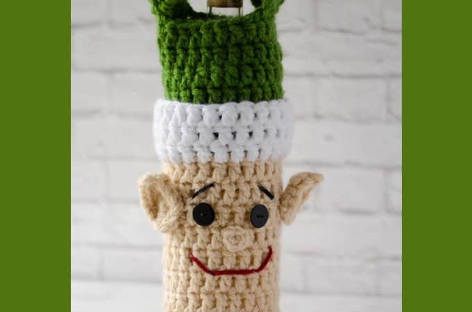 crochet elf wine cozy