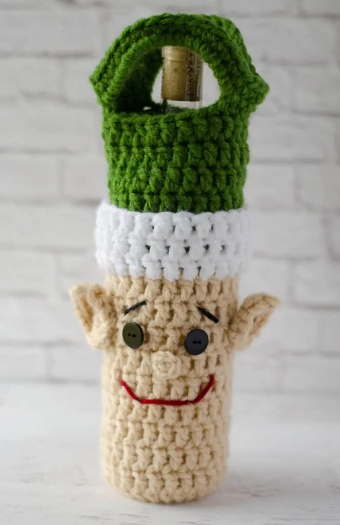 crochet elf wine cozy