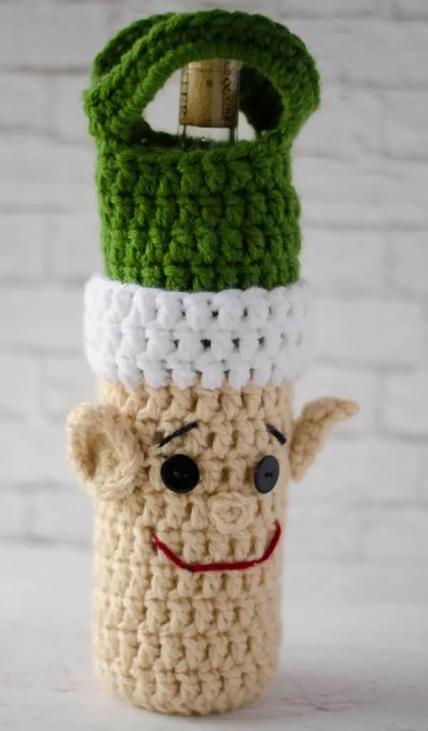 crochet elf wine cozy