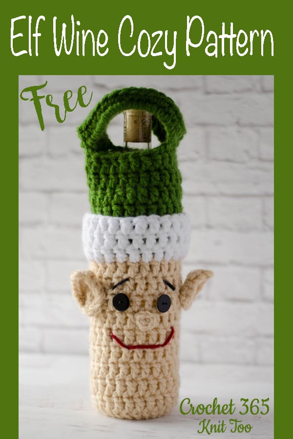 crochet elf wine cozy