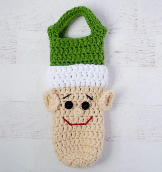 crochet elf wine cozy