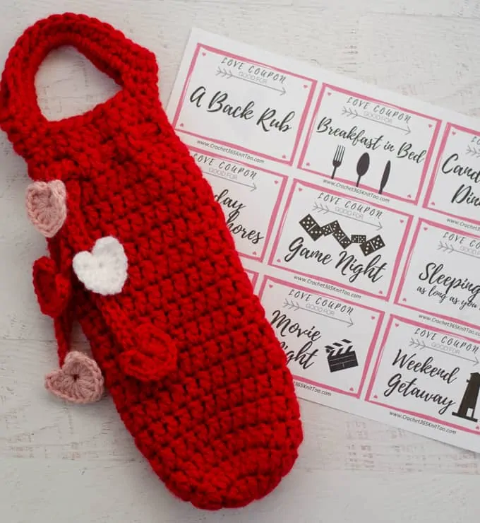 Crochet Bottle Cover ~ A Valentine Wine Cozy