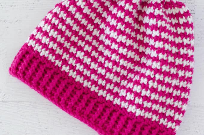 Crochet Houndstooth Hat