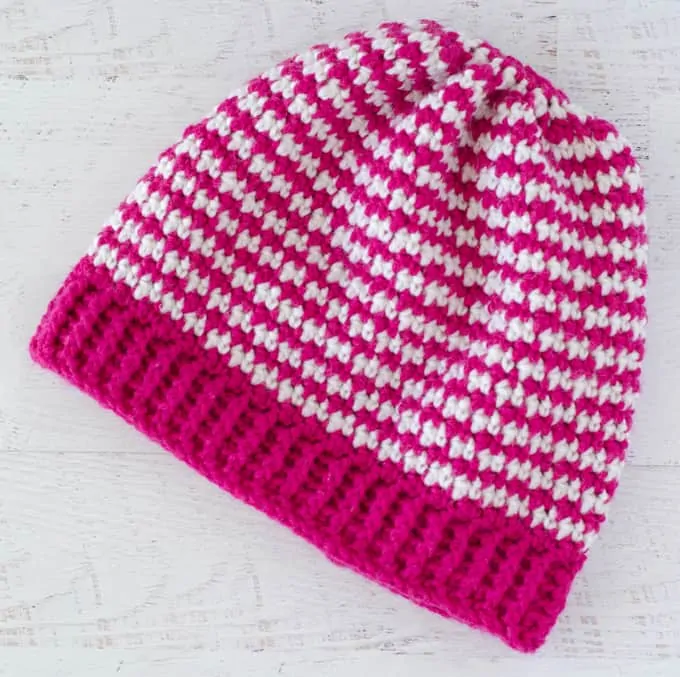 Crochet Houndstooth Hat