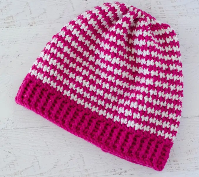 Crochet Houndstooth Hat