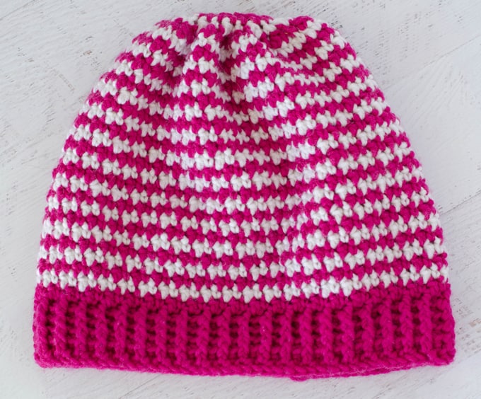 Crochet Houndstooth Hat