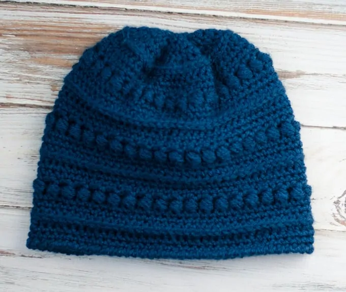 Blueberry Bead Stitch Beanie