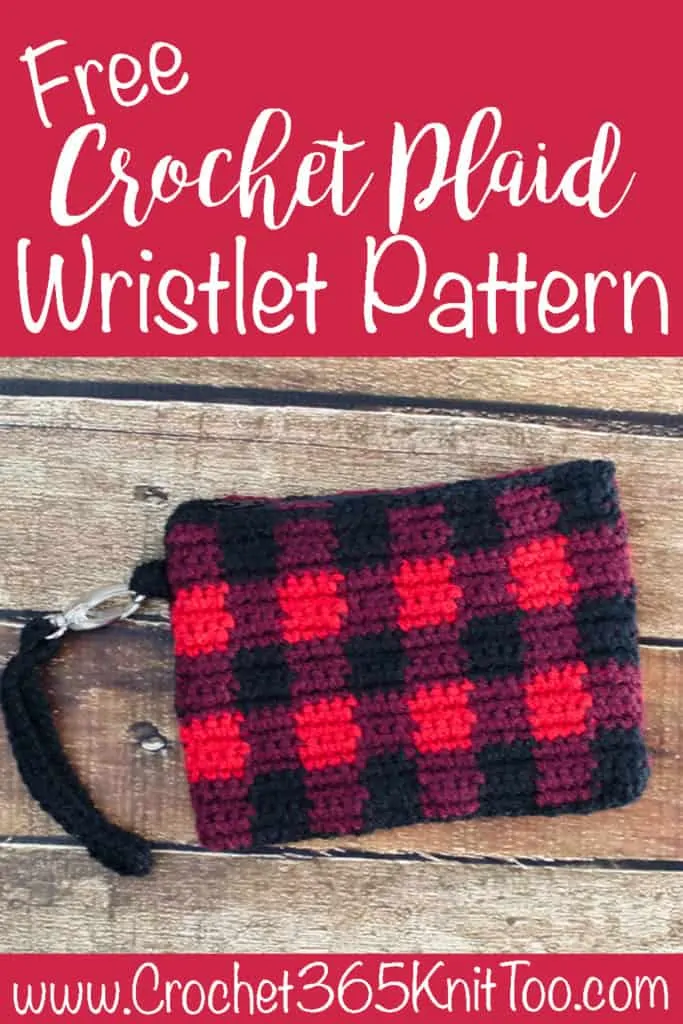 Crochet Plaid Wristlet