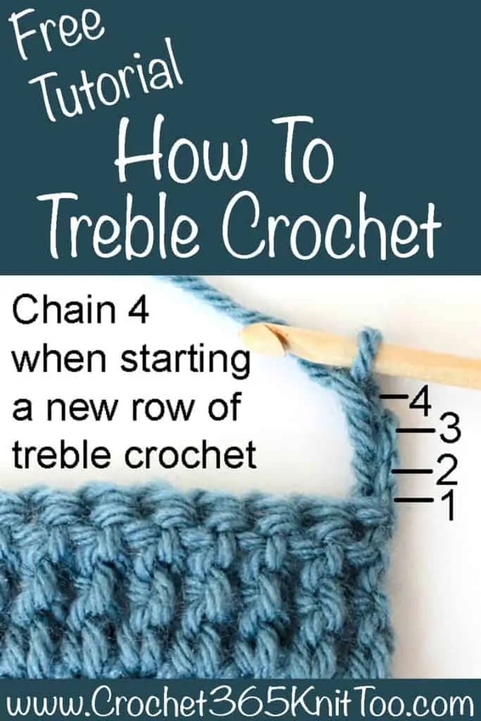 Graphic with Treble Crochet labeled directions