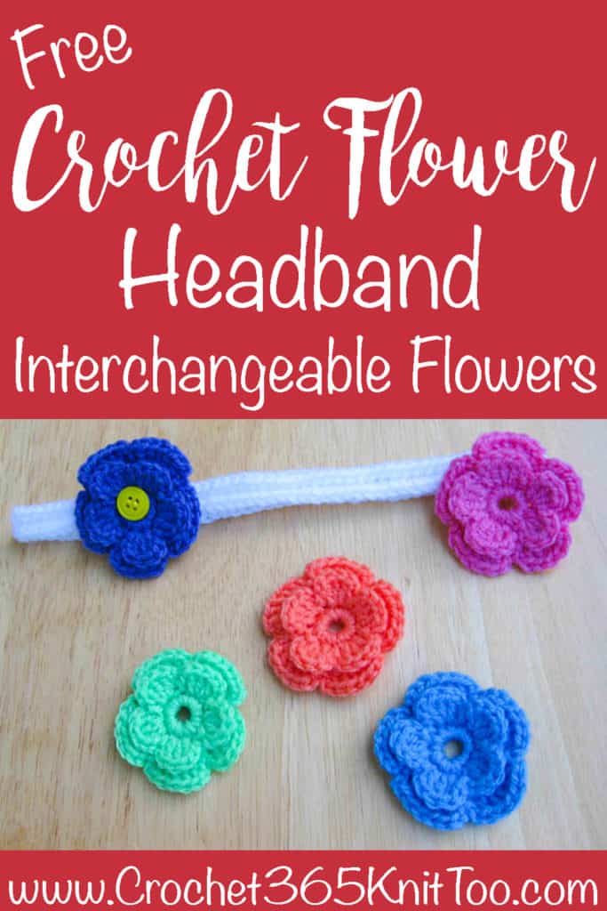 changeable crochet flower headband