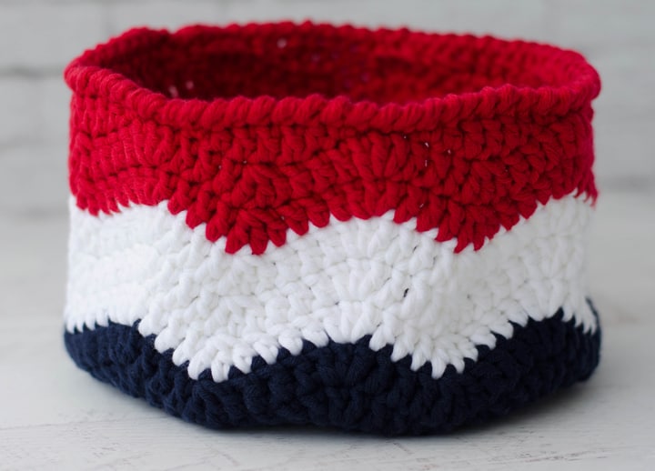 Crochet Flag Basket - Waves of Glory