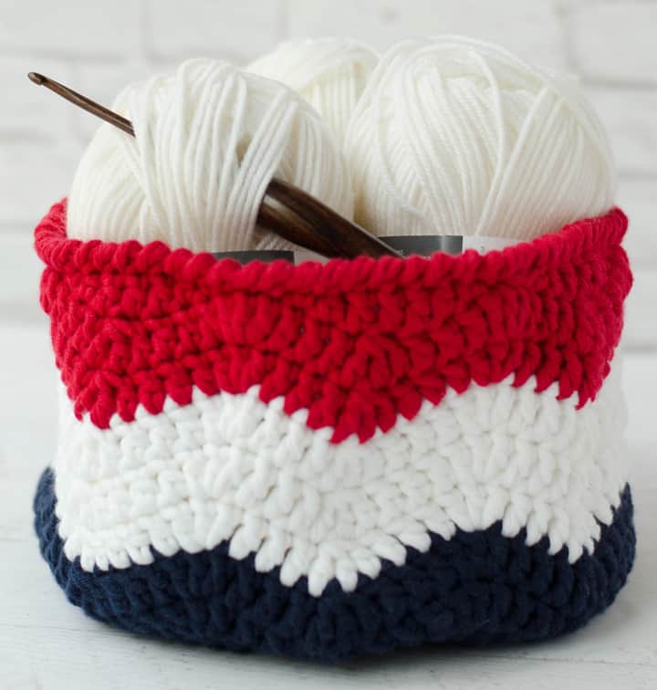 Crochet Flag Basket - Waves of Glory