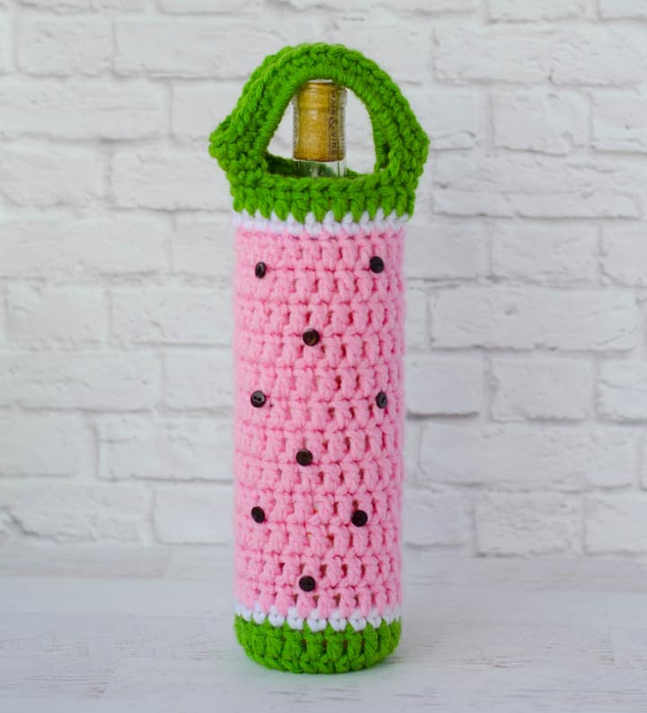 Watermelon Crochet Wine Bottle Cover Pattern Crochet 365 Knit Too