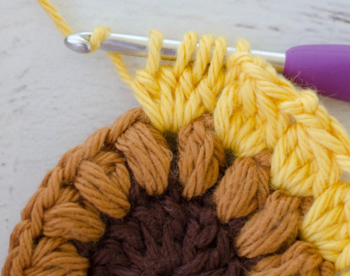 Row 3 of Sunburst Granny Square