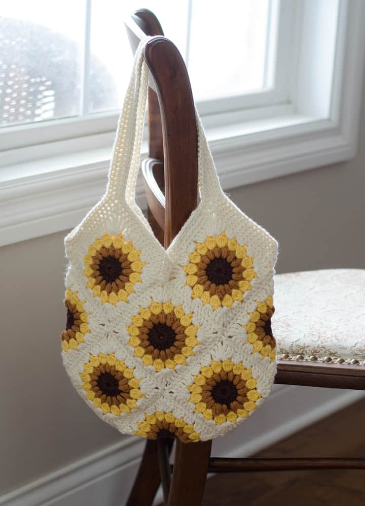 crochet sunflower bag