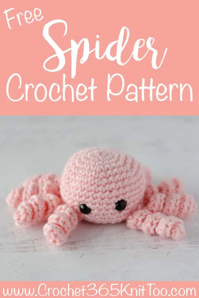 Image of pink crochet spider