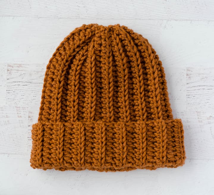 dark gold crochet hat