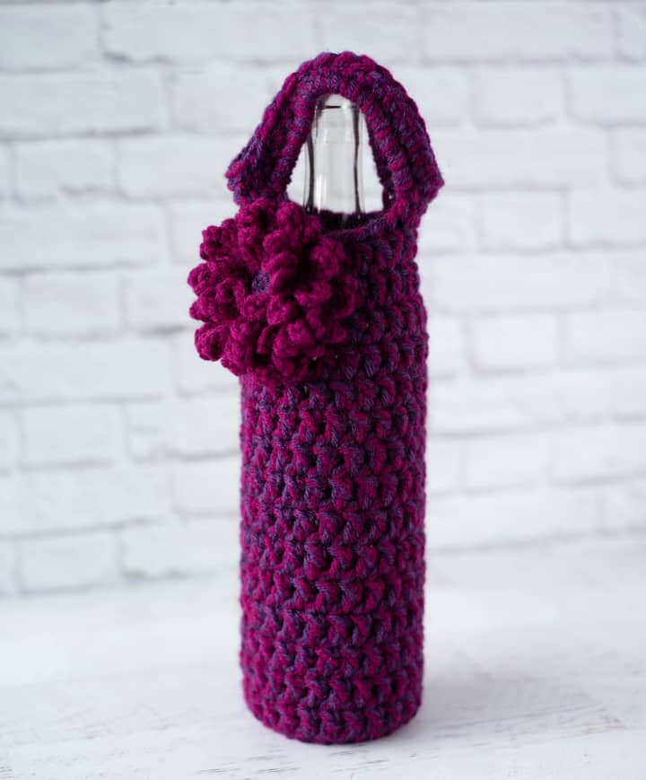 Scrap Yarn Crochet Wine Cozy