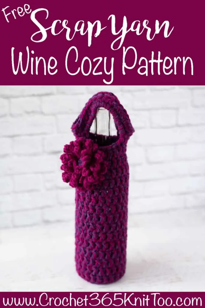Scrap Yarn Crochet Wine Cozy - Crochet 365 Knit Too