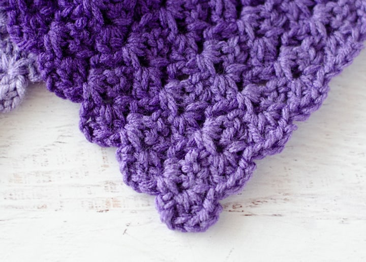 corner of crochet blanket